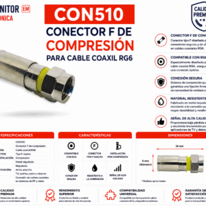 CONECTOR RG6U P/CABLE COAXIL