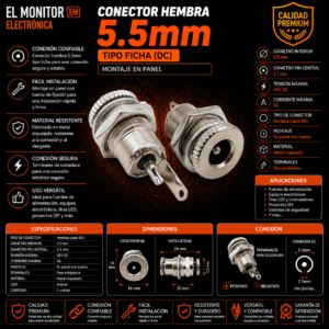 Ficha Conector hembra 5.5