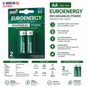 Pila Recargables AAA Euroenergy