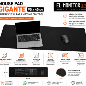 Mousepad Gigante 90 x 40 cm Negro