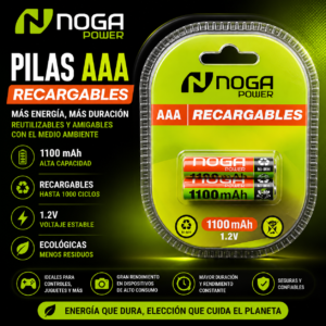 Pila Recargables AAA Noga 2 unidades