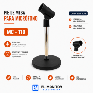 Pie de micrófono con Clip Premium Reforzado