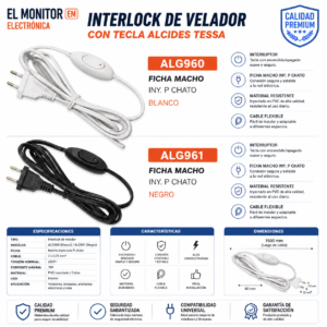 Cable p/ velador P. chato x1.50mts - Blanco