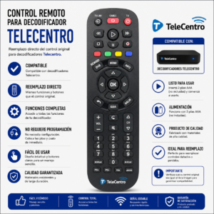 CONTROL REMOTO TELECENTRO OVAL
