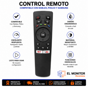 Control Remoto TV Compatible Sansei Sanyo Noblex Philco BGH Hisense JVC Pioneer Tonomac CHICO