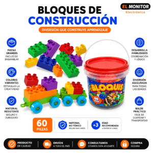 BALDE DE BLOQUES GRANDE 60 PIEZAS