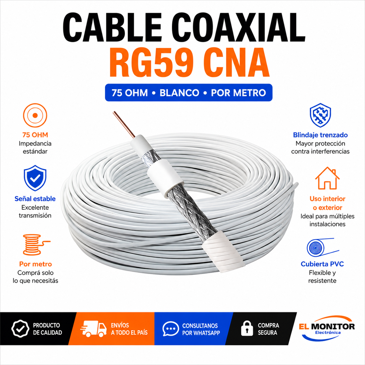 CABLE PARLANTE COAXIL POR METRO