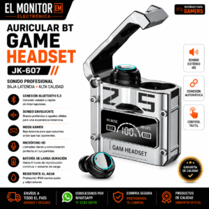 AURICULAR JK-607 BT GAME HEADSET BLUETOOTH