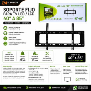 SOPORTE TV SOUND 40 A 85