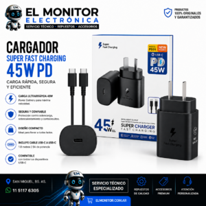 CABEZAL CARGADOR CON CABLE SAMSUNG 45W PD C a C