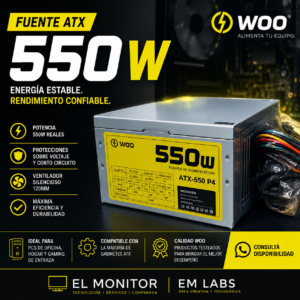 Fuente de Alimentación ATX WOO 550W – ATX-550 P4