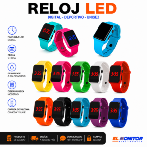 Reloj LED Digital Deportivo Unisex de Silicona – Varios Colores