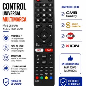 CONTROL REMOTO MULTIMARCA 664
