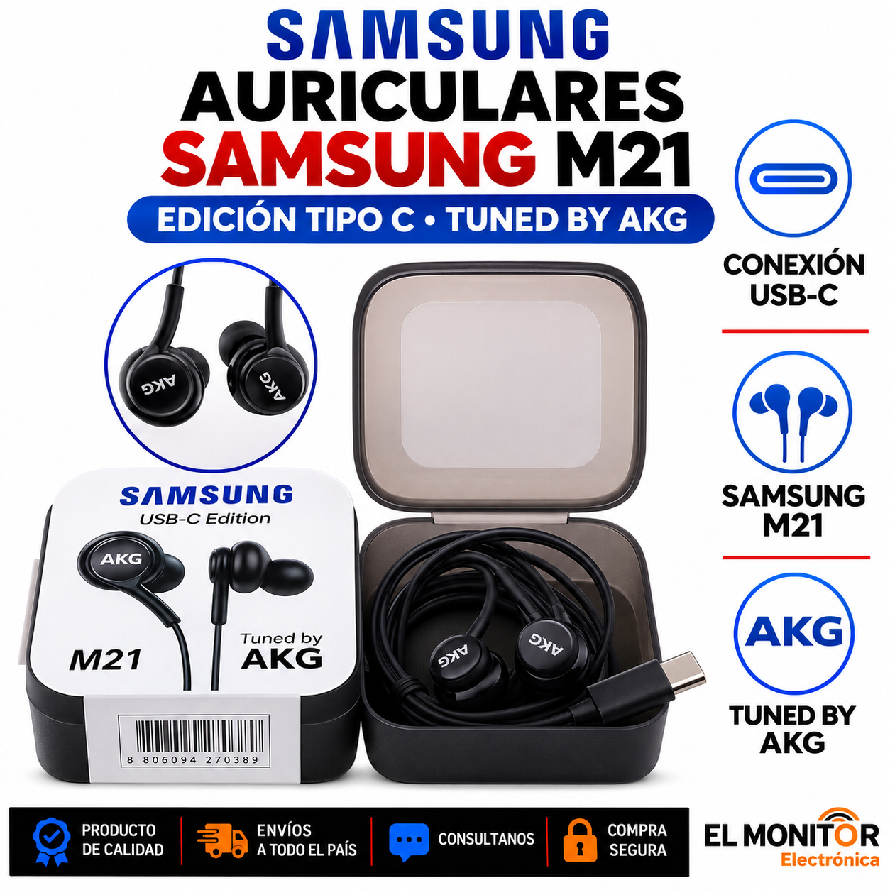 AURICULARES SAMSUNG TIPO C EDICION AKG M21